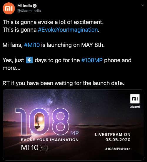mi 10印度發布日期已公布 將推出無廣告的miui體驗